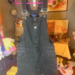 Arizona Jean Company Black Denim Overall Dress